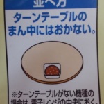 『ターンテーブルのまん中にはおかない。』という注意書き