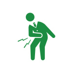 腹痛でお腹を押さえている人