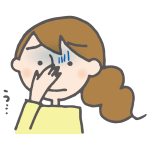 悪臭を感じて鼻を押さえている若い女性
