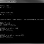 コマンドプロンプトでNETコマンドを発行している様子