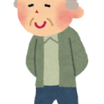 歩いている老人のイラスト