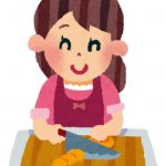 料理をしている女性